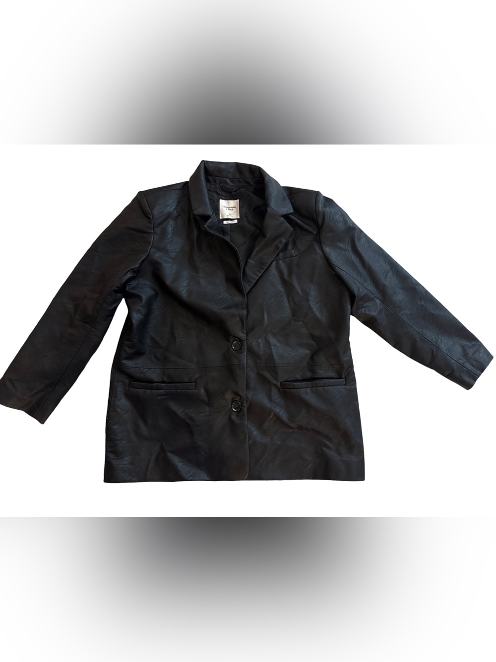 Abercrombie & Fitch Black Women's Pea Coat-Vegan Leather